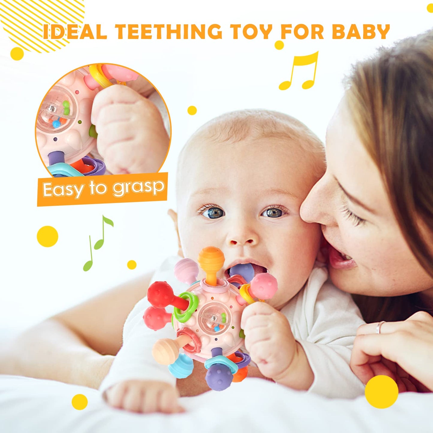 Montessori Baby Teething Toys Sensory Chew Teething Ball Rattle