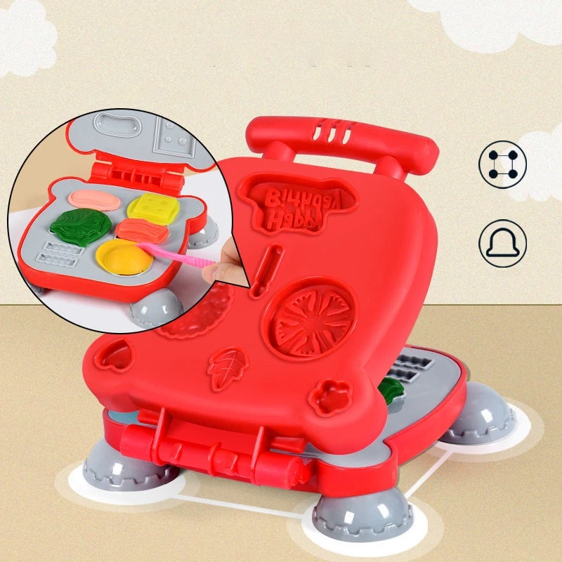 3D Color Clay Toy Kids Pretend Play Ice Cream Maker Burger