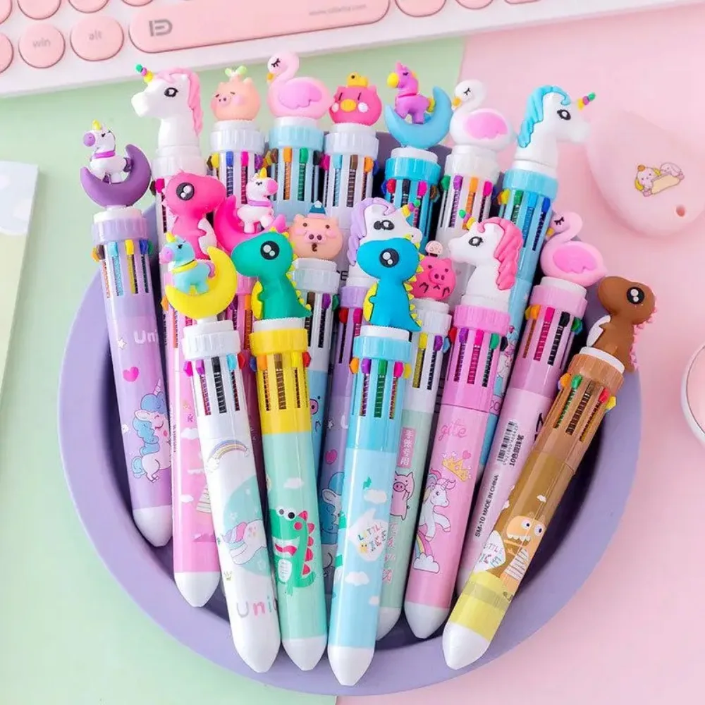 10 Pcs10 Color Cartoon Pen Kids Gifts
