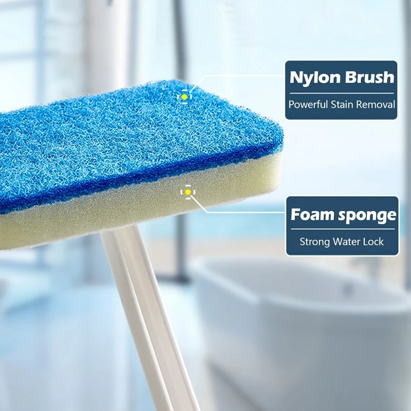 Bathroom Sponge Cleaning Brush Multi-Functional Tool Long Handle