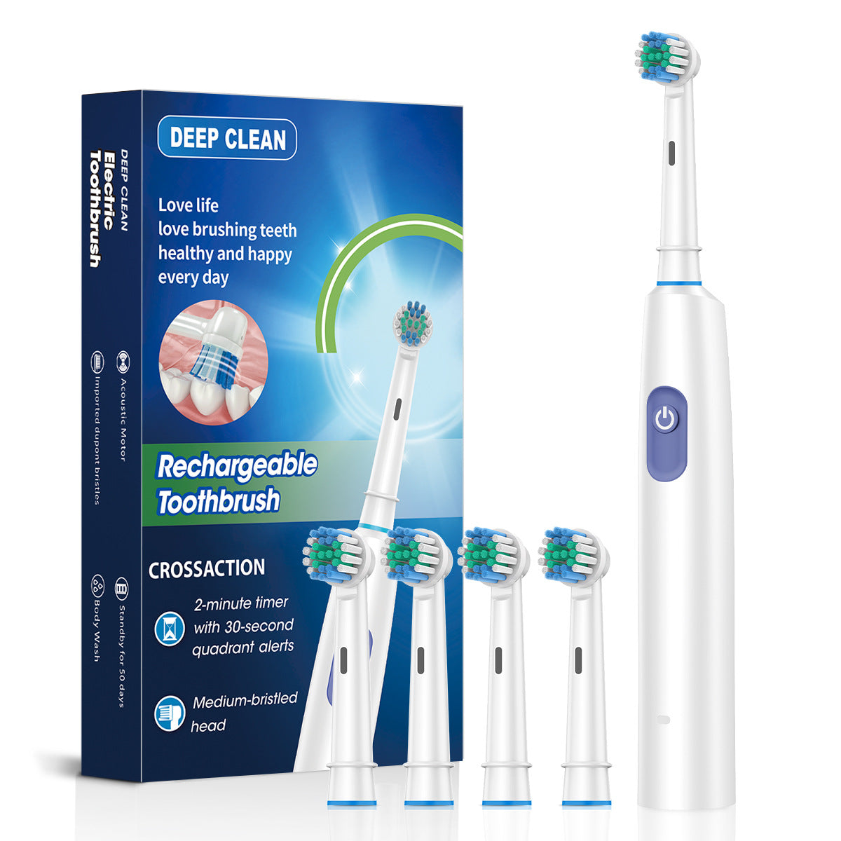 Electric Toothbrush Rotary Cleaning Teeth Brush Waterproof
