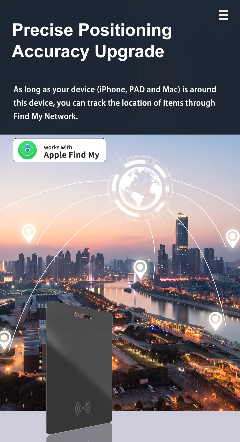 Wallet Tracking Card Ultra-thin GPS Location