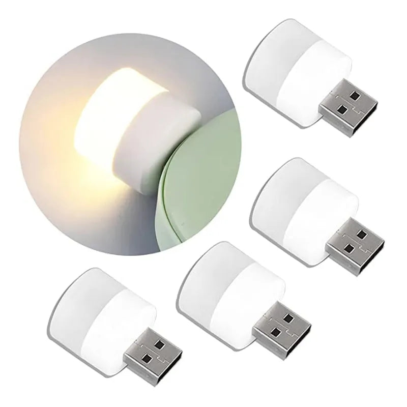 10Pcs Mini USB Night Light Warm White