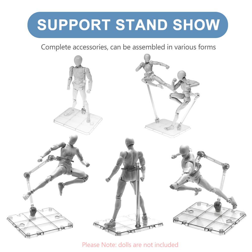 Clear Action Figure Stand,Assembly Action Figure Display Holder