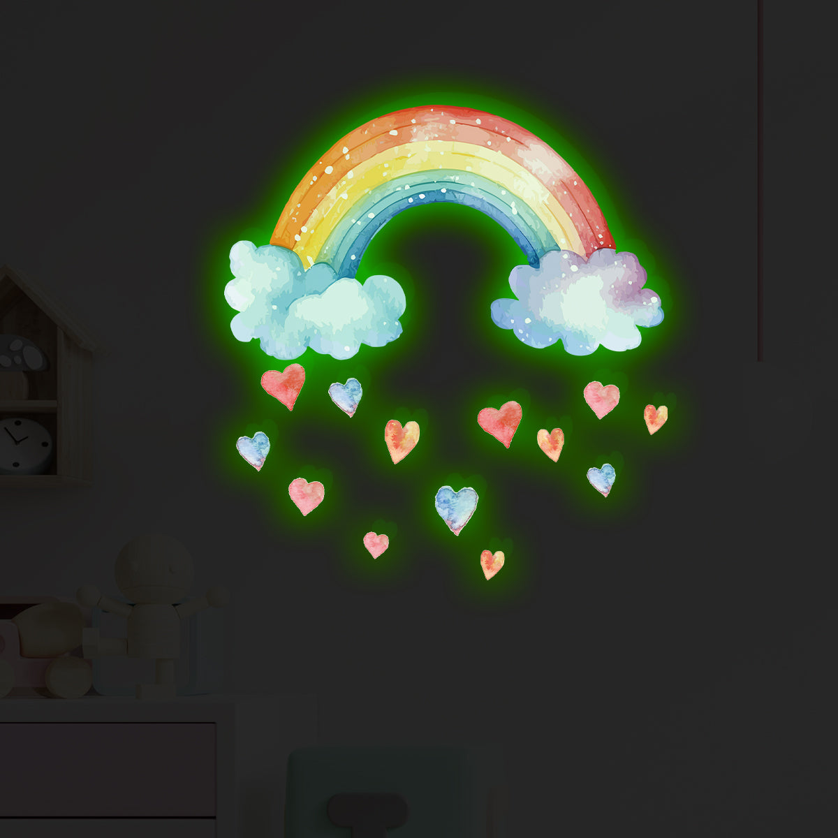 Cartoon Cute Elephant Balloon Star Animal Noctilucent Wall Stickers