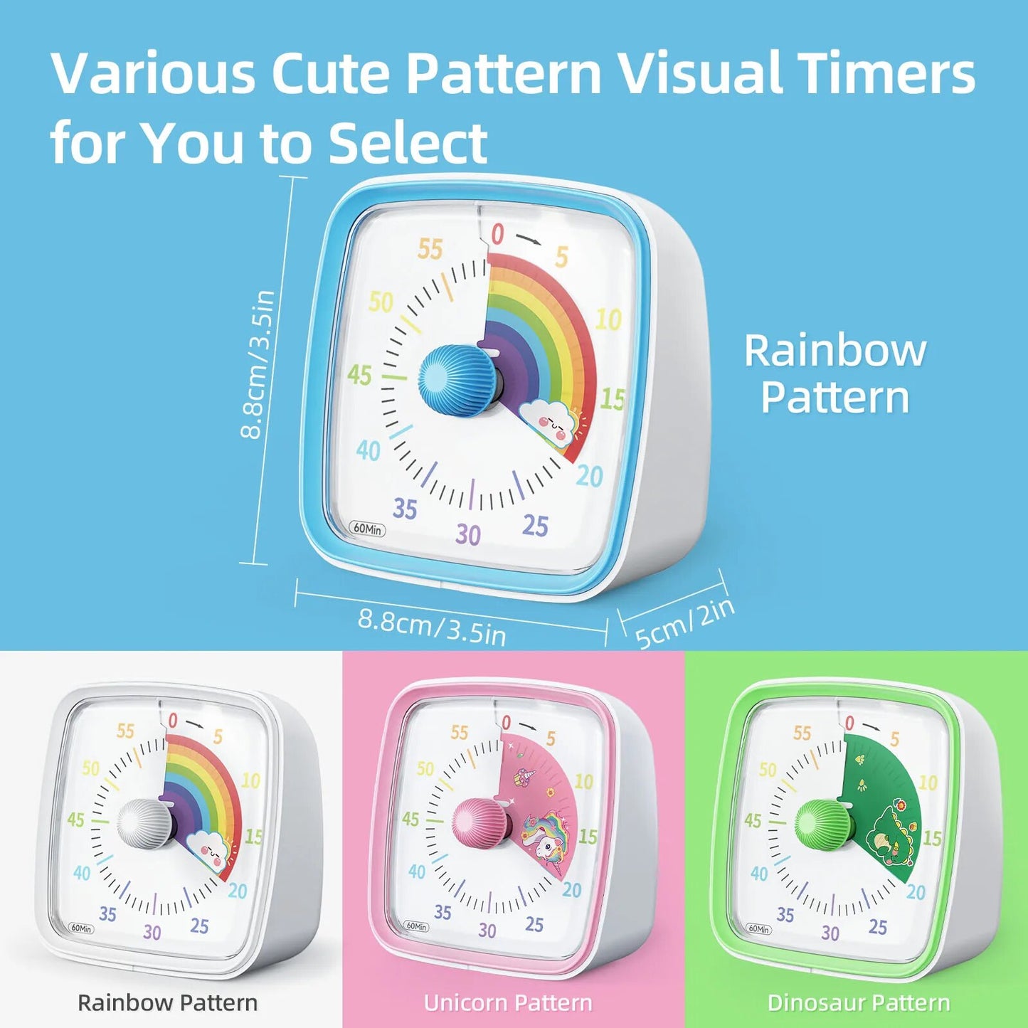 Visual Timer with Night Light, 60-Minute Countdown Timer