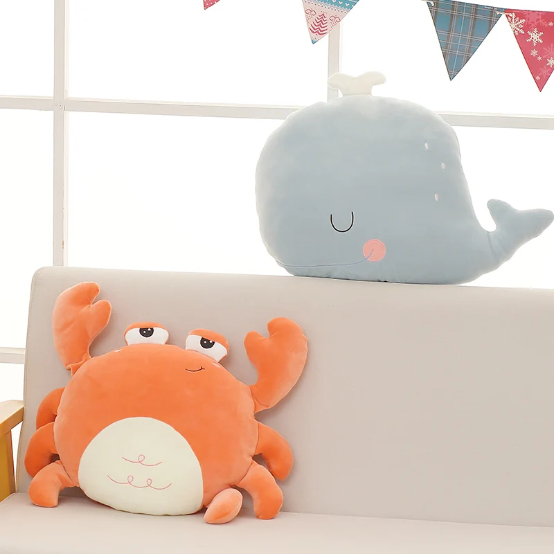 Kawaii Whale Goose Crab Lion Plush Toys Stuffed Animals Doll