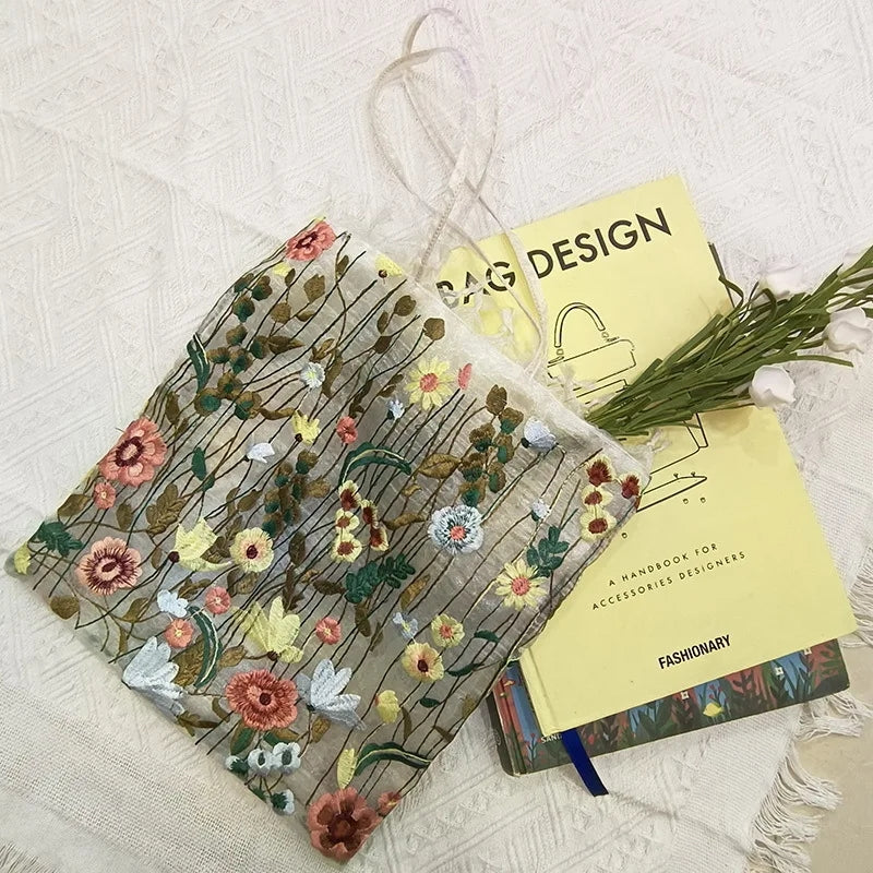 Embroidered Lace Flower Shoulder Bag Women