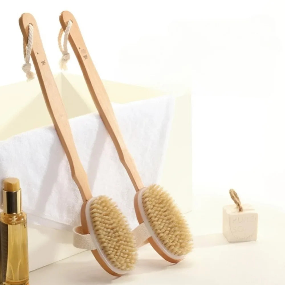 Wooden Detachable Long Handle Shower Body Brush