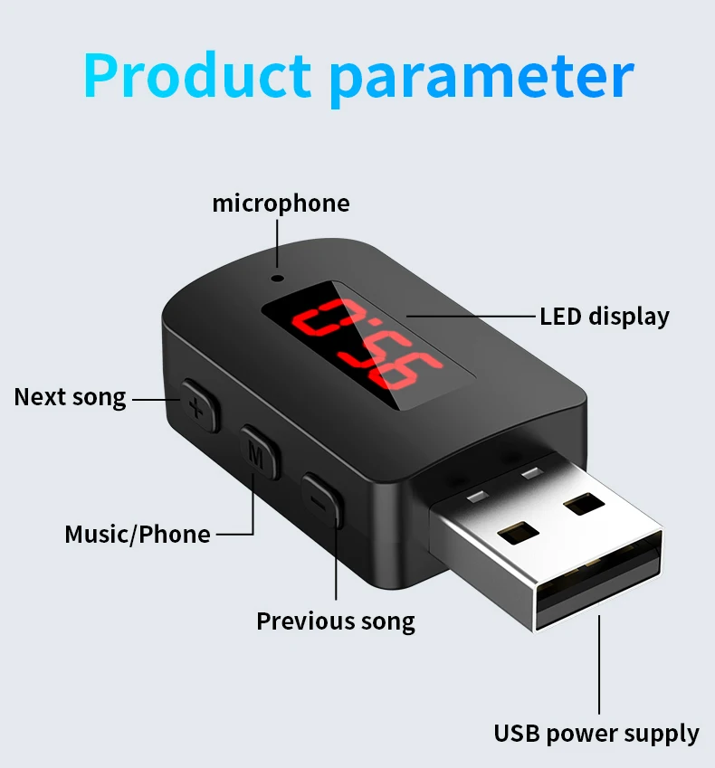 Bluetooth 5.4 Car Transmitter Receiver