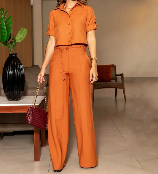 Two Piece Set Women Summer Casual Solid