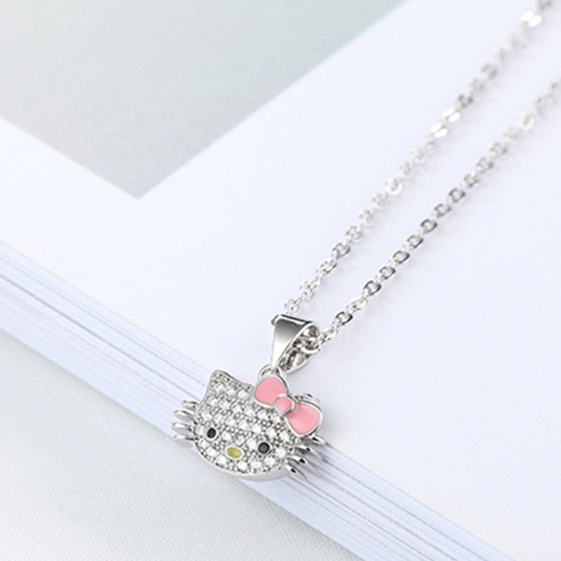 Kawaii Sanrio Hello Kitty Rhinestone Necklace Ring