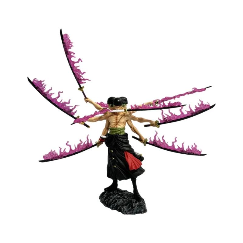 40cm One Piece Swordsman Nine Knives Flow Solon Activity Doll Statue Anime Small Statue PVC Model Doll