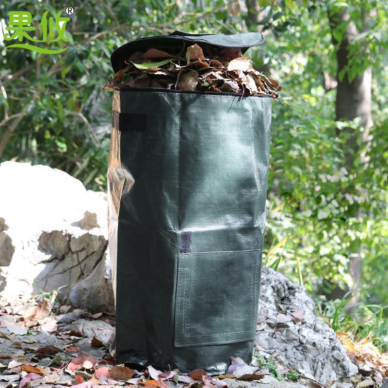 35*60cm Garden Composter Eco-Friendly Bio Fermentation Bag with Zipper and Double Handles