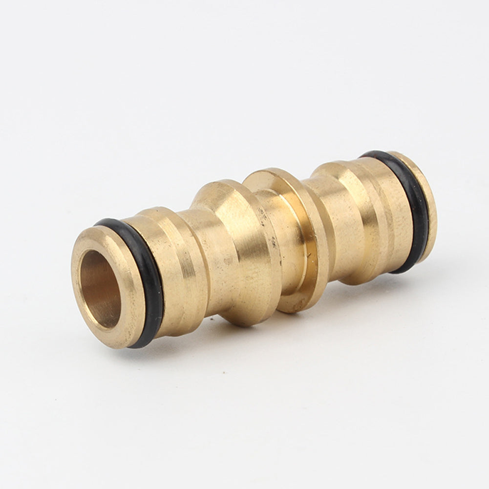 2 Way Garden Brass Hose Connector Joiner Coupler Watering
