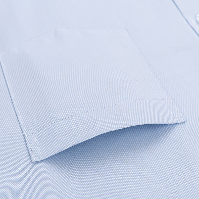 Men's French cufflink shirt loose version light blue white business formal men's shirt