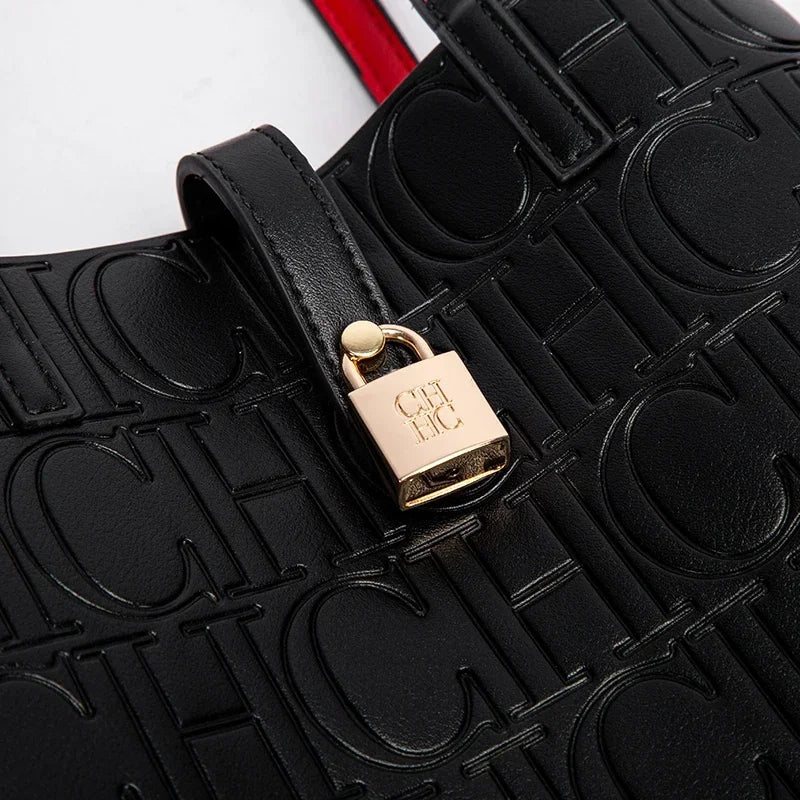 Simple Large Capacity Embossed Women's Shoulder Bag