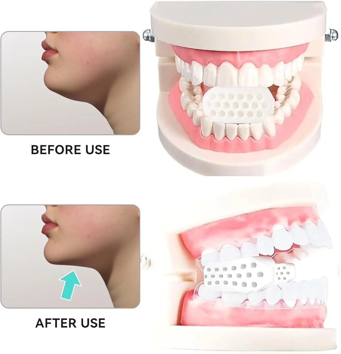 A pair of silicone Jaw Exerciser Tablet