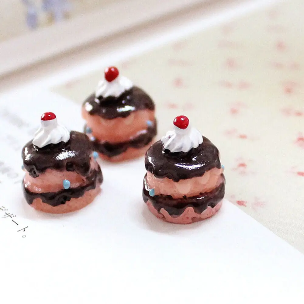 6pcs Dollhouse Mini Cakes Dessert Cupcake Mini Cake