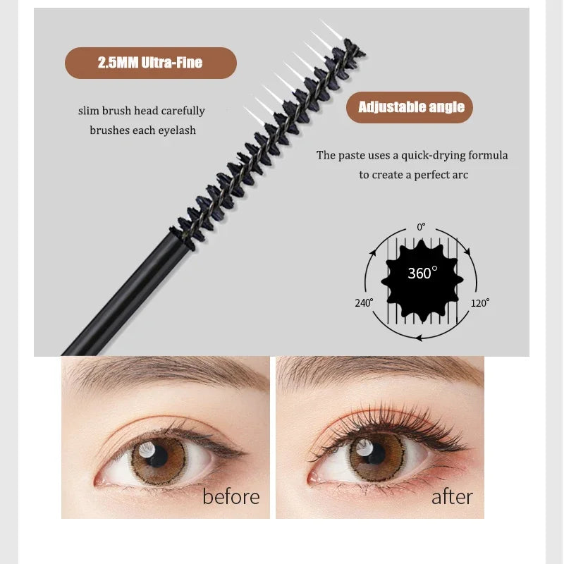 Silk Fiber Matte Mascara Makeup Ultra-Fine Brush