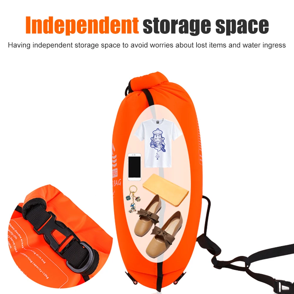 Inflatable Open Swimming Buoy Tow Float Dry Bag