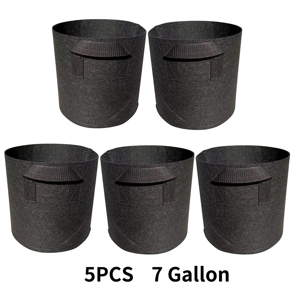 5-Pack Grow Bags/Aeration Fabric Pots with Handles