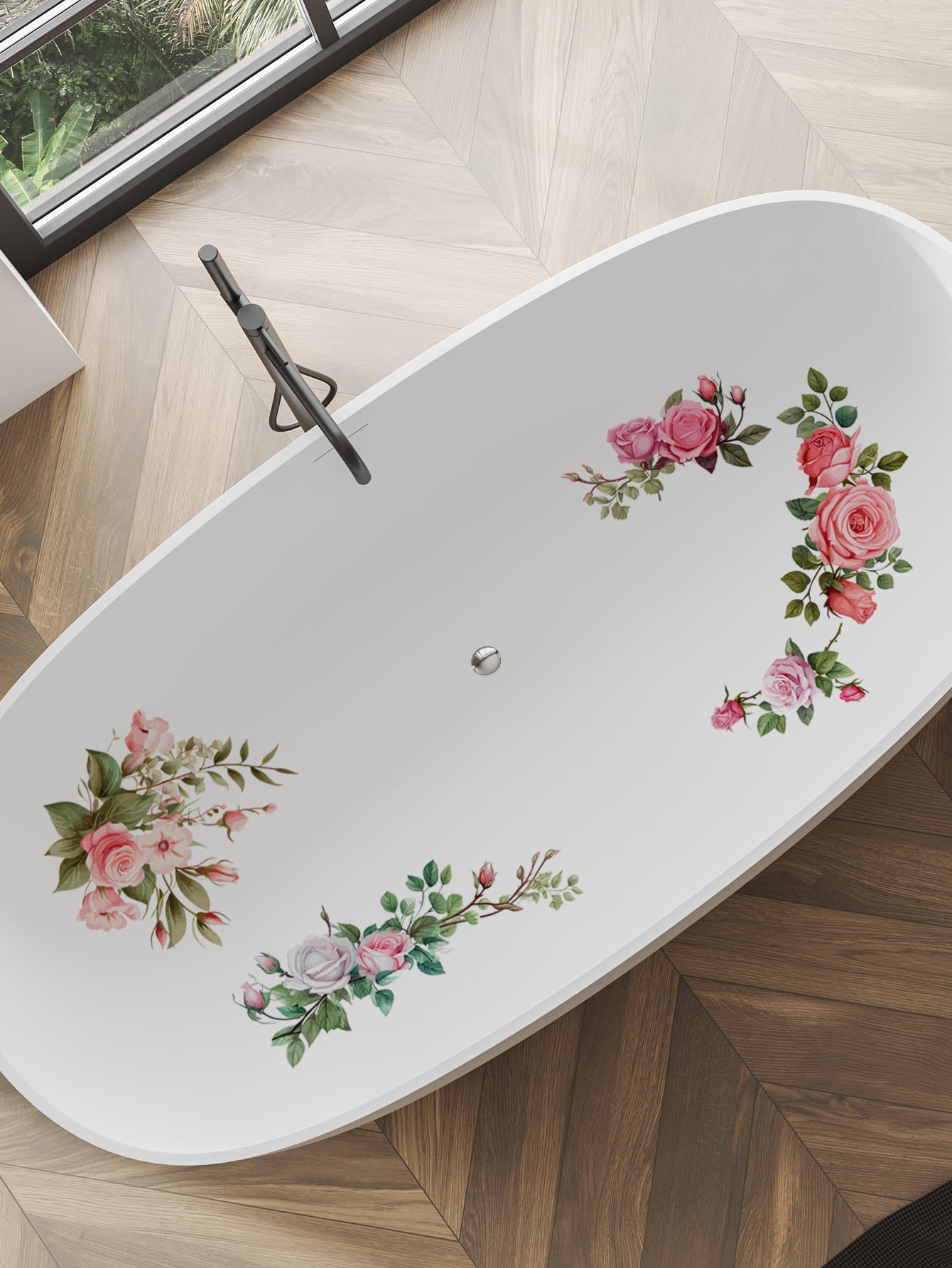 1PC, multi-color rose flower pattern waterproof