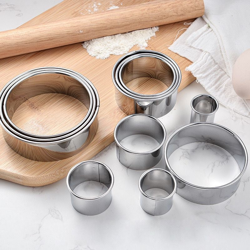 5pcs Round Biscuit Mold Stainless Steel Dumpling Skin Cutting Mould
