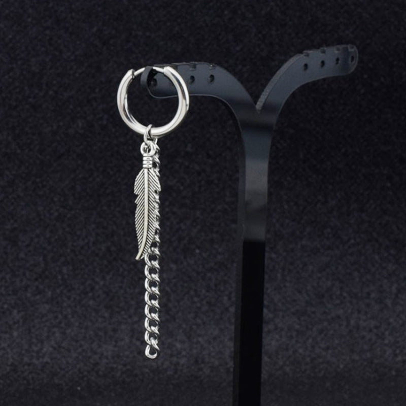 1 Pairs Fashion Punk Gothic Stainless Steel Drop Earrings