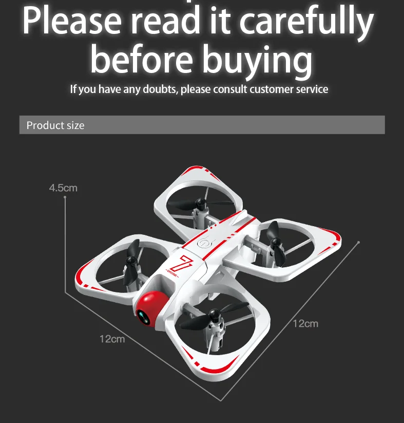 cz07 H21 Mini Drone with Rotating Colorful Lights 4K Camera