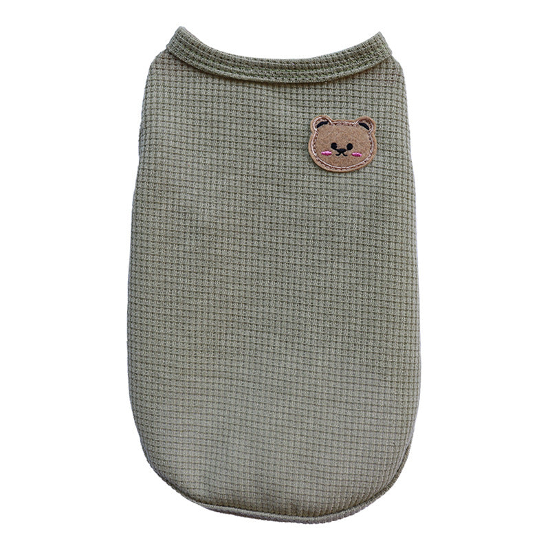 Bear Vest Pet Dog Clothes Cat Solid T-shirt Clothing Dogs