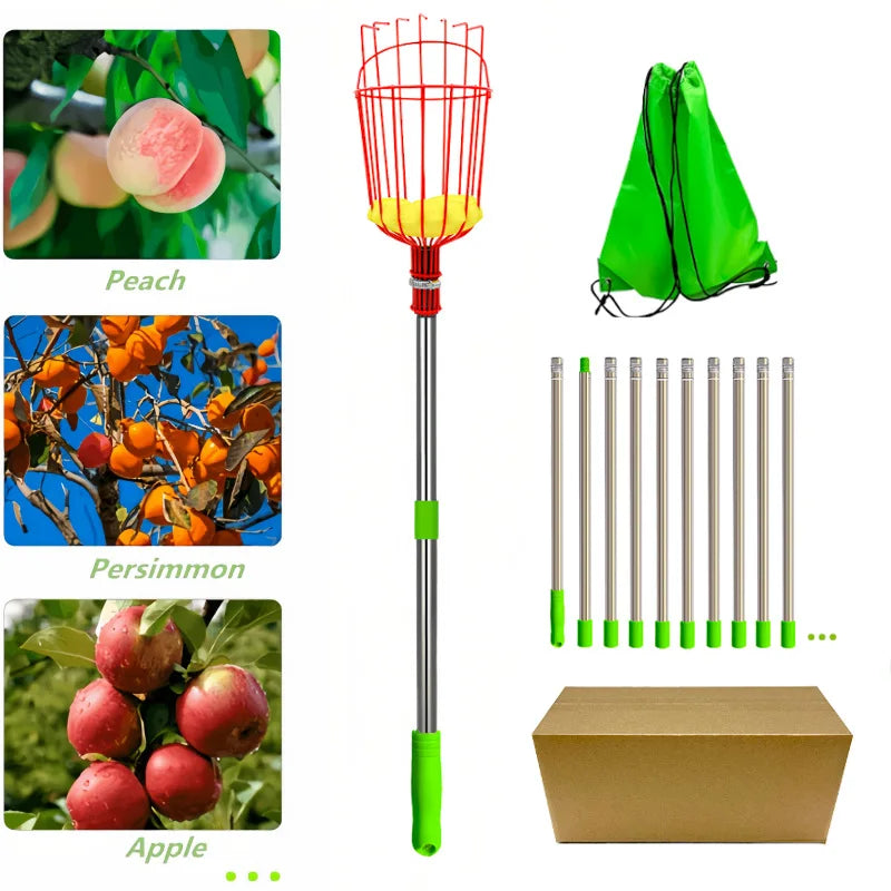 Fruit Picker High-Altitude Orchard Harvester Extendable Rod For Apple And Pear