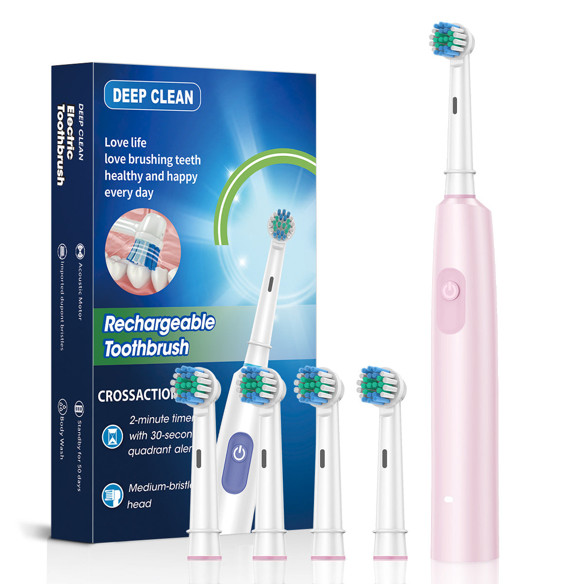 Electric Toothbrush Rotary Cleaning Teeth Brush Waterproof