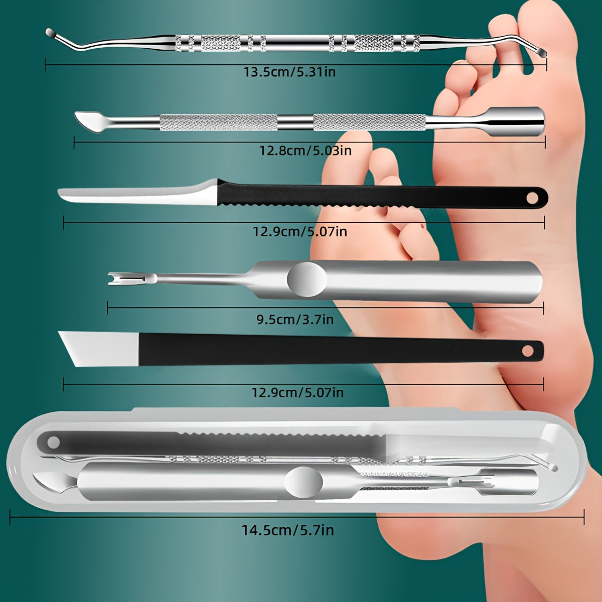 Foot Care Pedicure Kit - Multi-Functional Foot Files