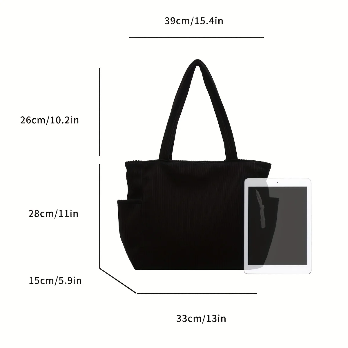 Durable Soft Corduroy Women's Casual Tote Bag