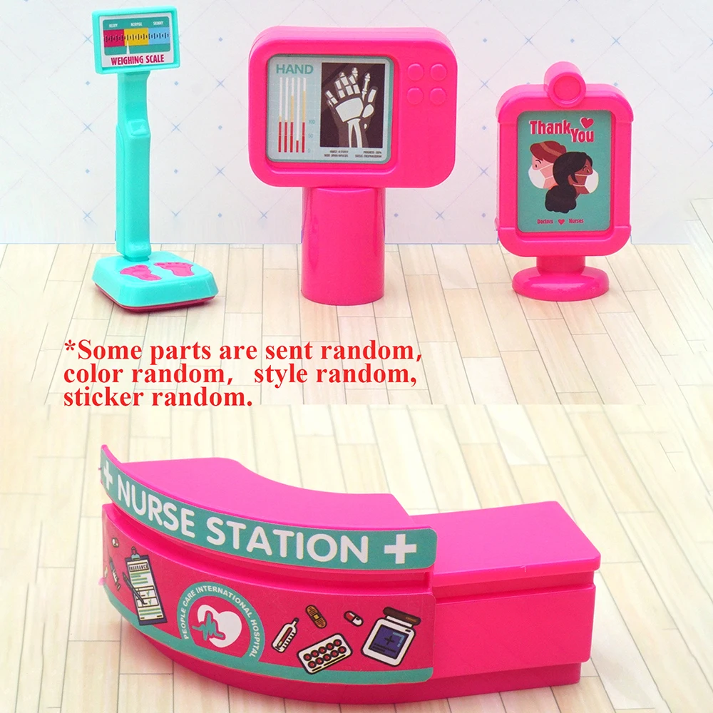 1/12 Dollhouse Hospital Bed Doctor Stethoscope Imitation Counter