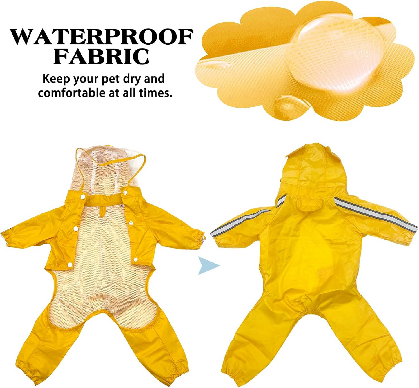 Pet Dog Raincoat Waterproof Reflective Rain Coat Cute Bear Shape Dog