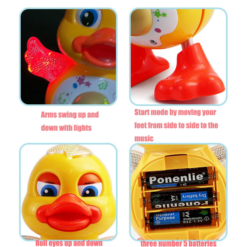 Electric Dancing Duck Funny Blink Eyes Flashing Light Shake