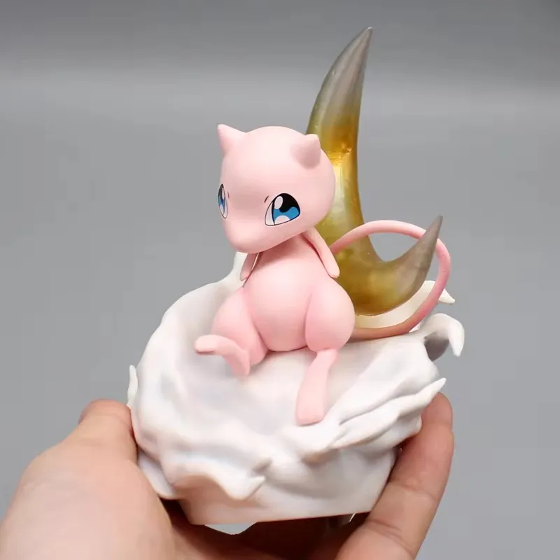 14cm pokemon Kawaii Mew Moon Scene Anime Action Figure Model