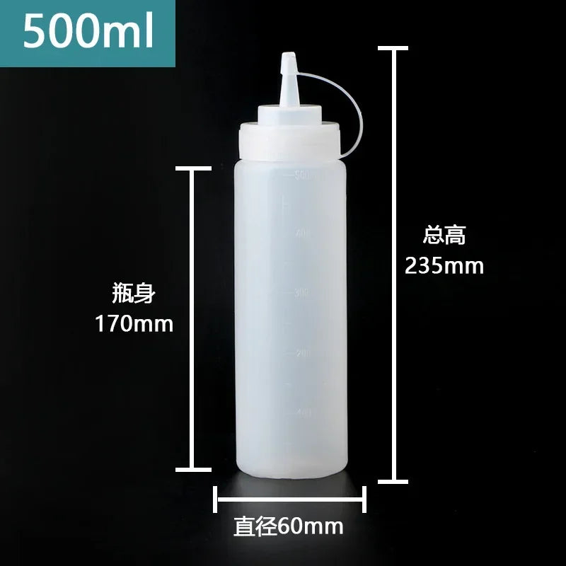 Large Squeeze Condiment Bottles with Nozzles