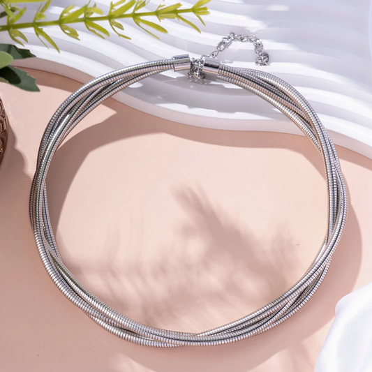 Punk Style Gold Color Multilayer Wrap Necklace