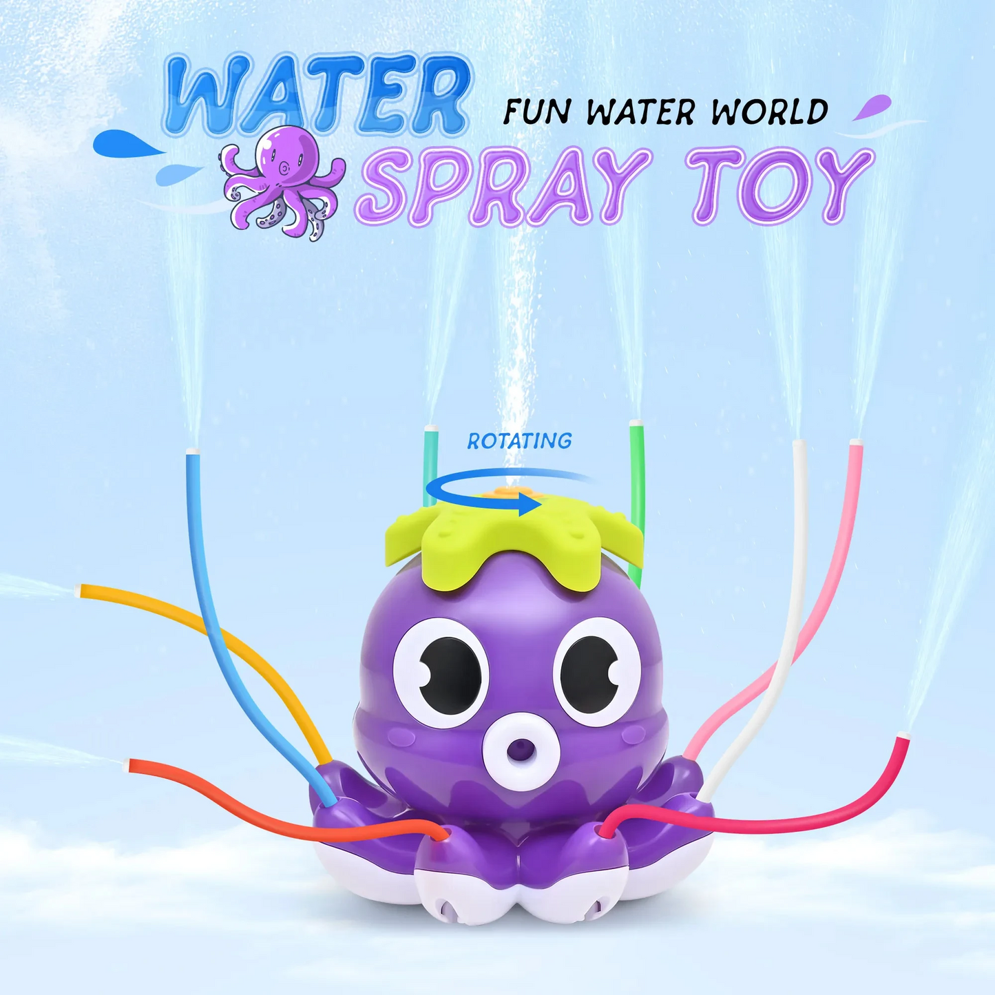Sprinkler Rotating Spray Outdoor Games for Kids Garden Octopus