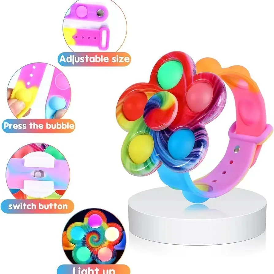 5/PCS Luminous Bracelet Sensory Toys Stress Relief Spinner Fidget Toys