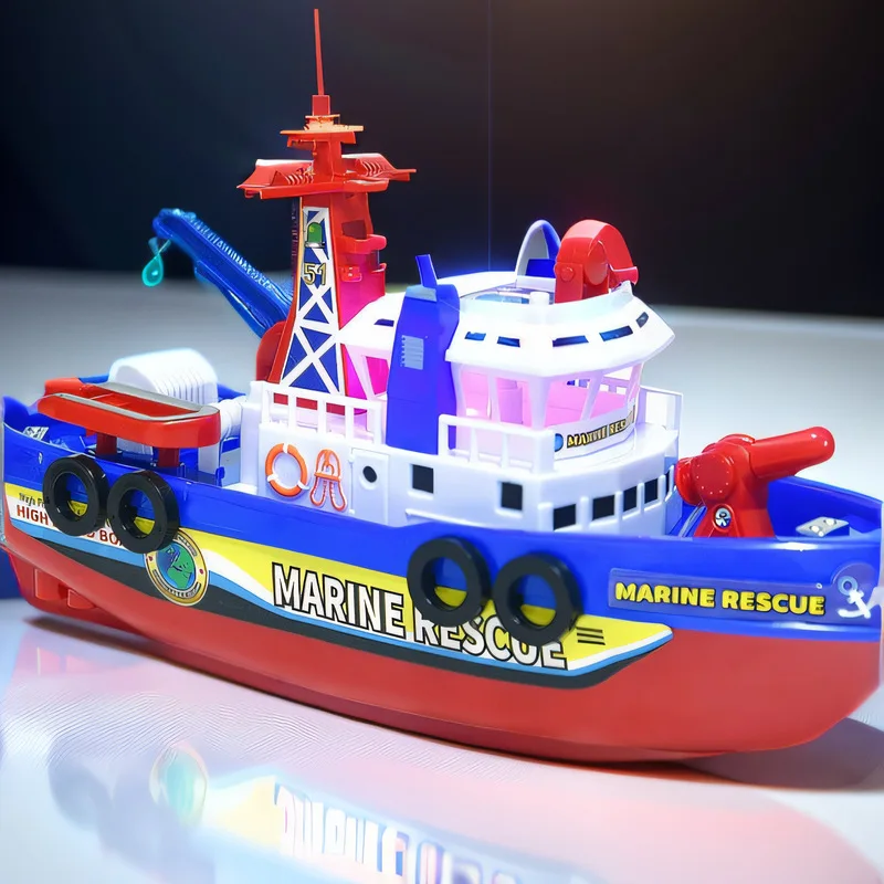 Children's Toy Simulation Electric Rescue Fire Boat