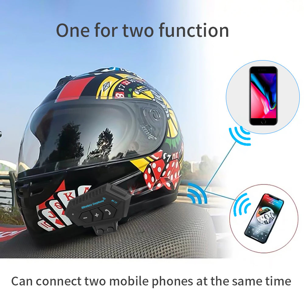 BT12 Motorcycle Helmet Headset Stereo Bluetooth Earphone