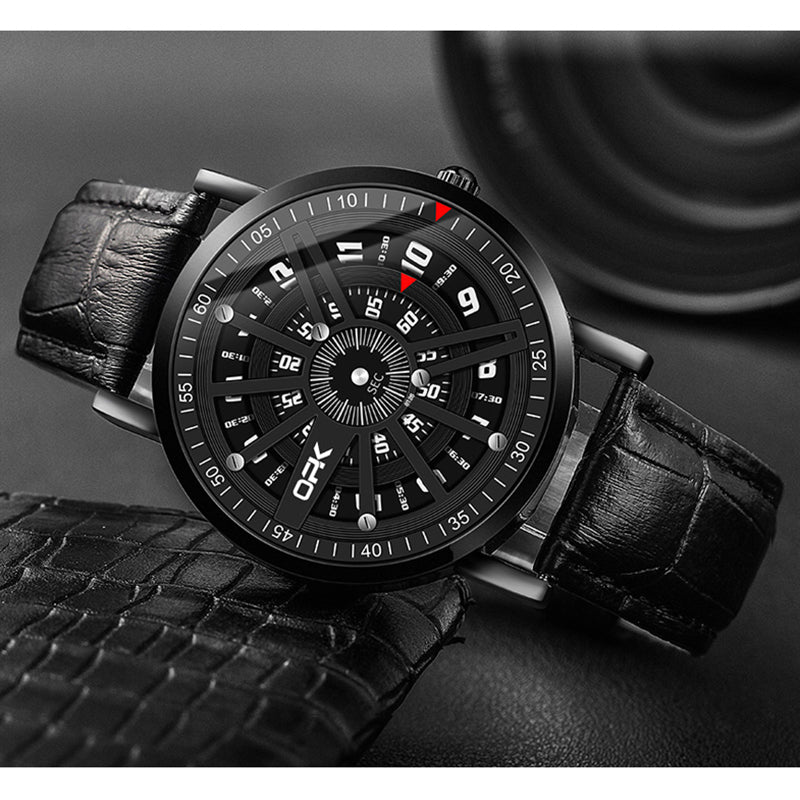 steel band digital display men's quartz watch