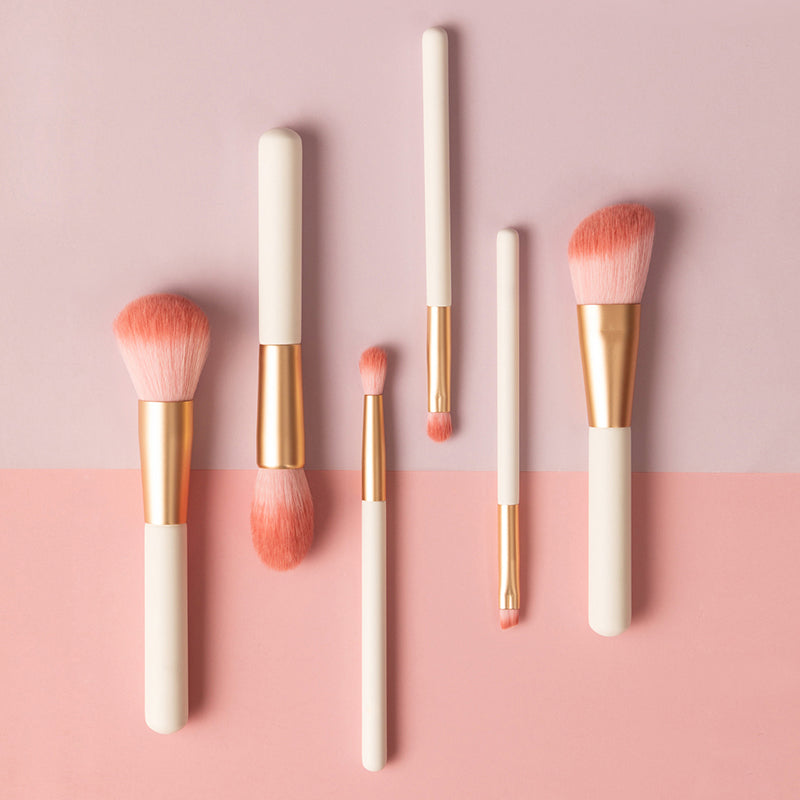 6pcs Luxury Travel Brush Set, Artist-Grade Synthetic Bristles for Seamless