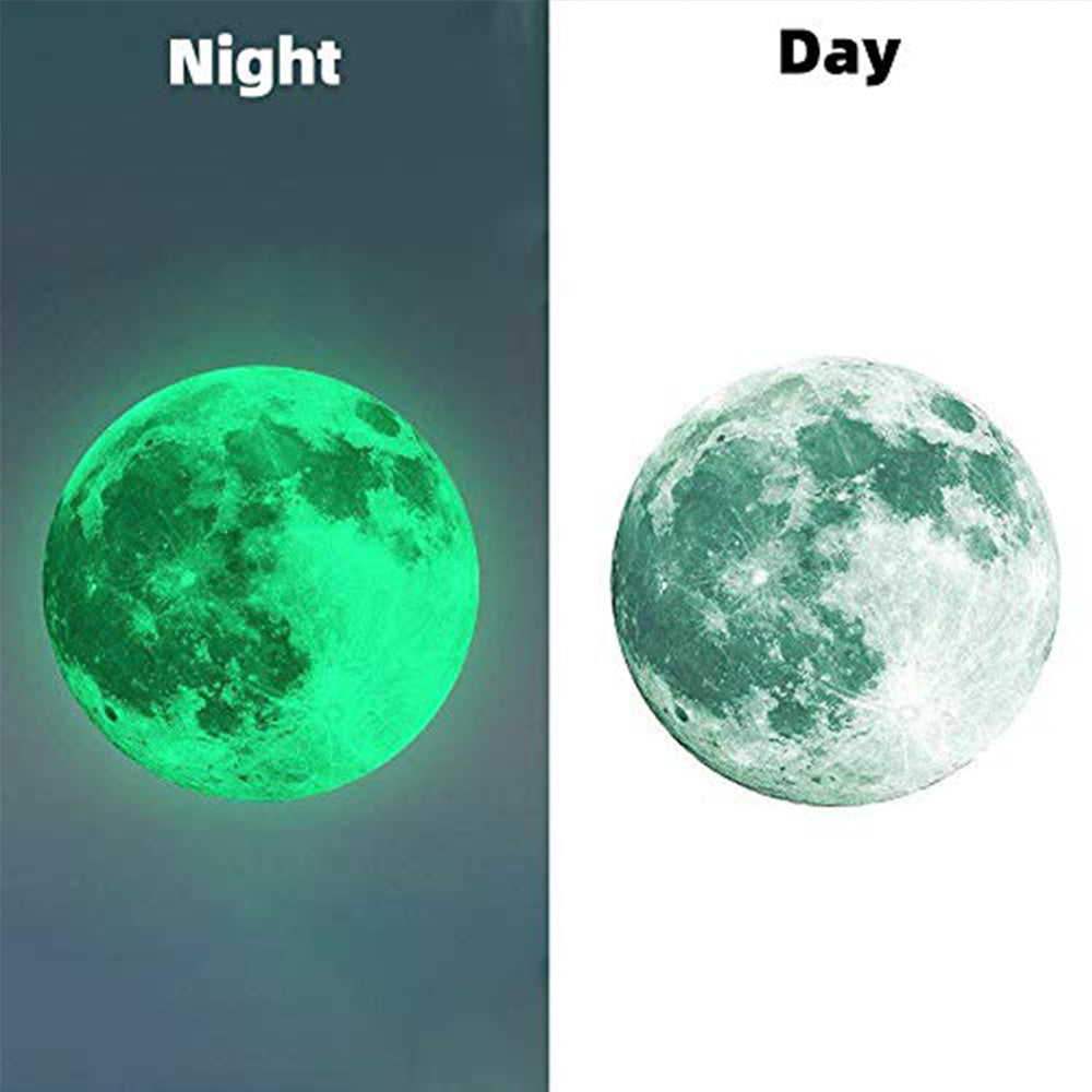 Glow in The Dark Moon Wall Sticker for Kids Baby Room 3D Space Planet Wall