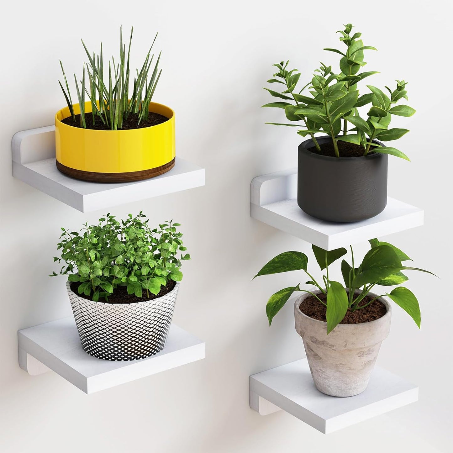 4-Pack Small Floating Shelves for Wall