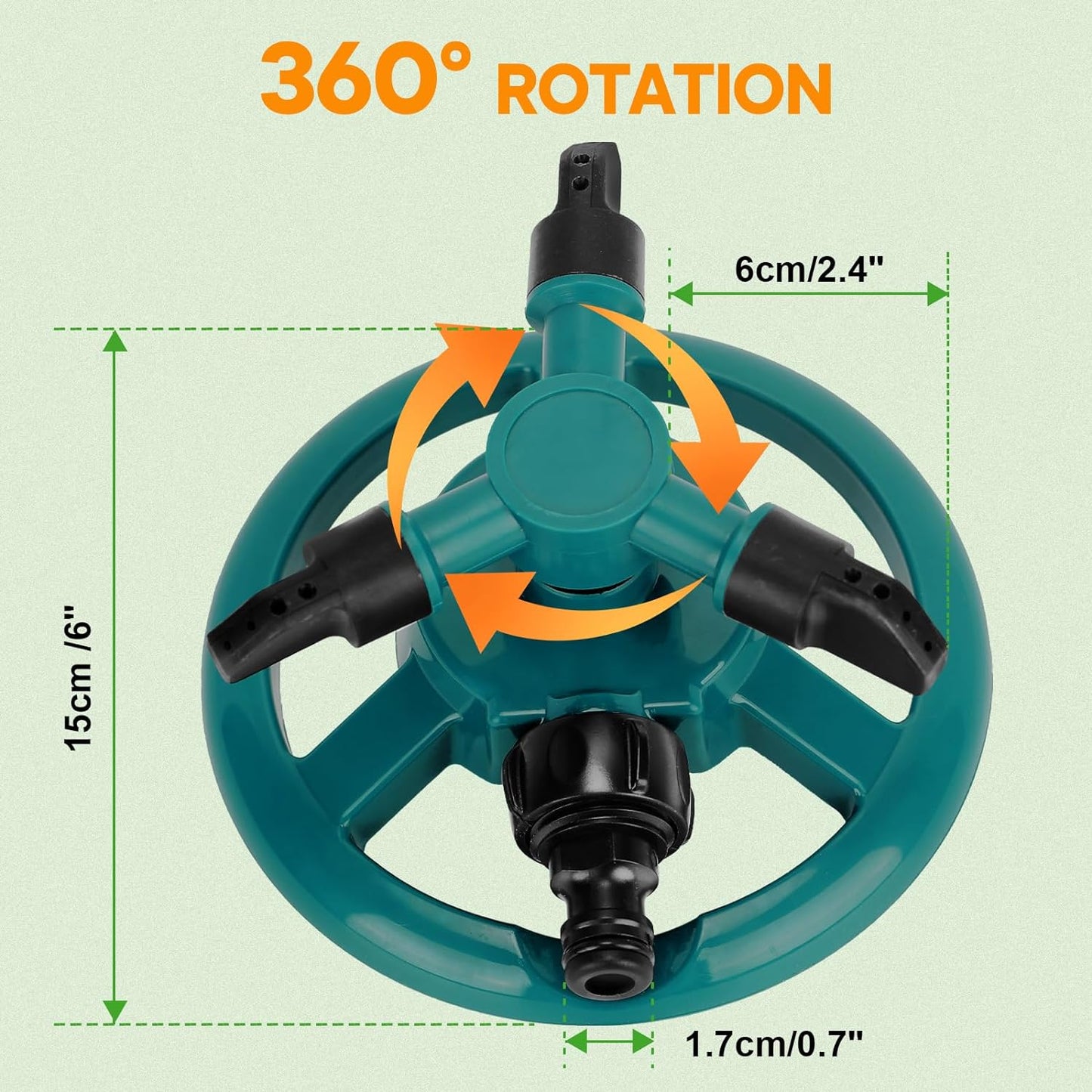 Sprinkler Nozzle 360 Degree Automatic Rotating Water Spray